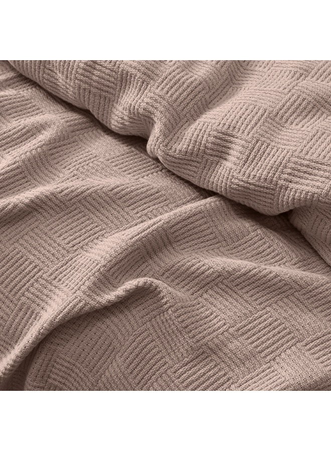 Relax Egyptian cotton Leno throw blanket,ultra-soft & lightweight with an elegant woven design ,king size 255x225 cm , Dark Caffe - Image 2